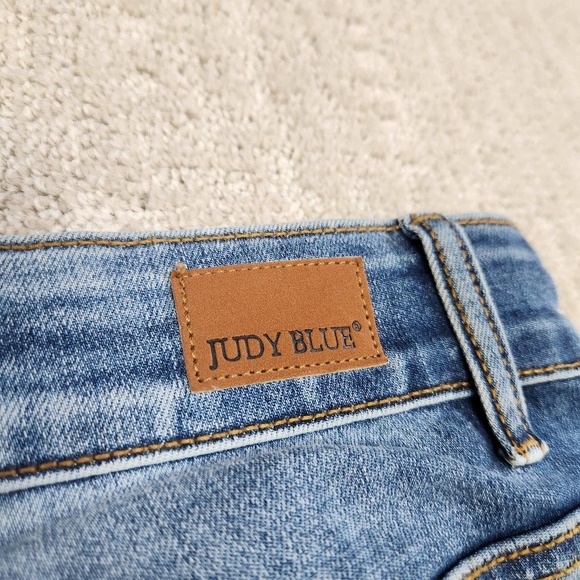 Judy Blue Jeans Women 14W Trouser Flare High Rise Stretch Denim Blue Cowgirl - Picture 4 of 13